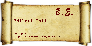 Büttl Emil névjegykártya